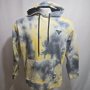 Fallen Footwear Hoodie Mens Size Large Yellow Gray Tie Dyed Pullover Logo Skate